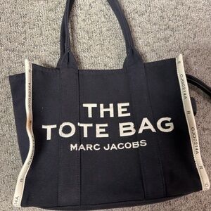 Marc Jacobs Black Tote Bag with White Accents